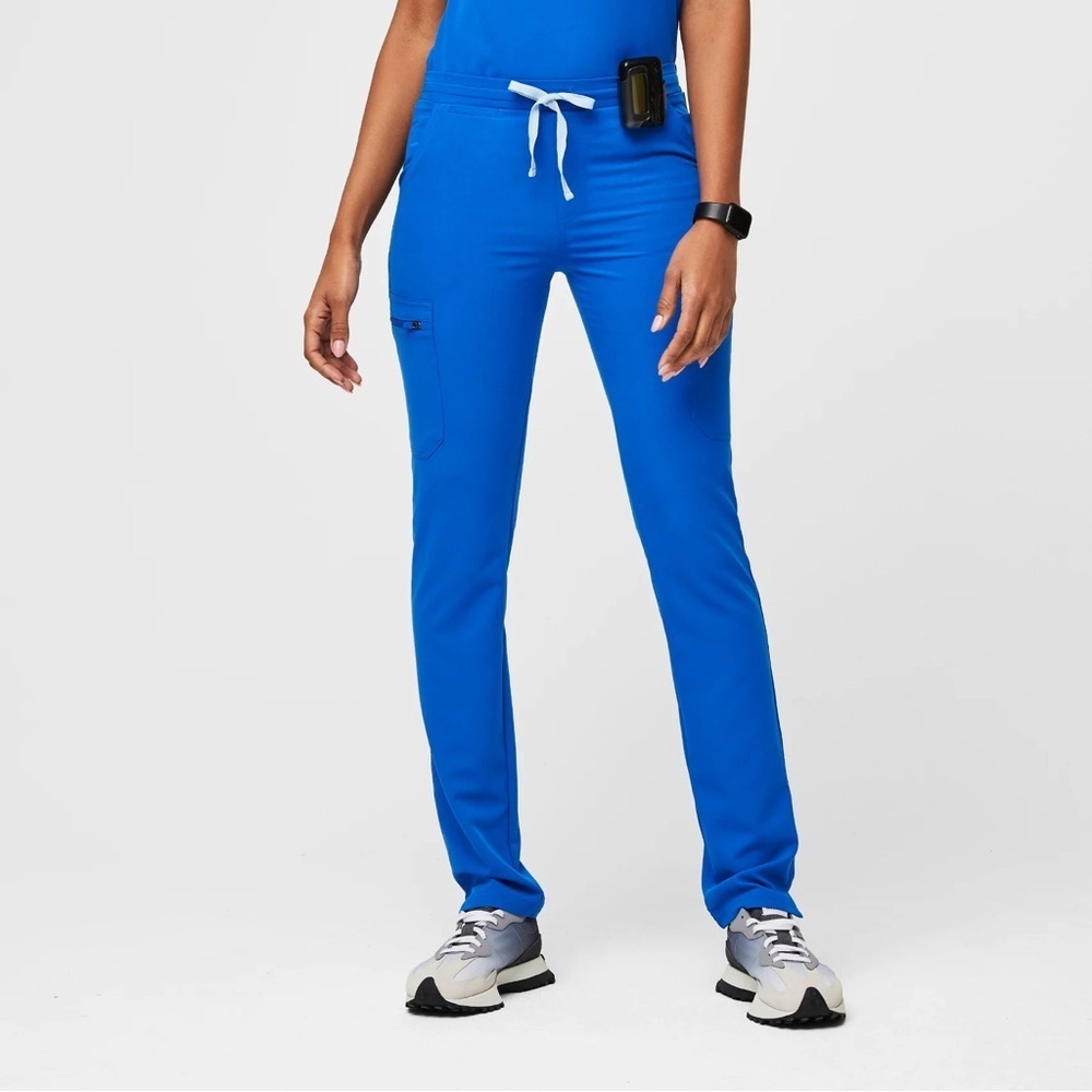 Figs Technical Collection Yola skinny Royal Blue scrub Pants elastic waist xs p